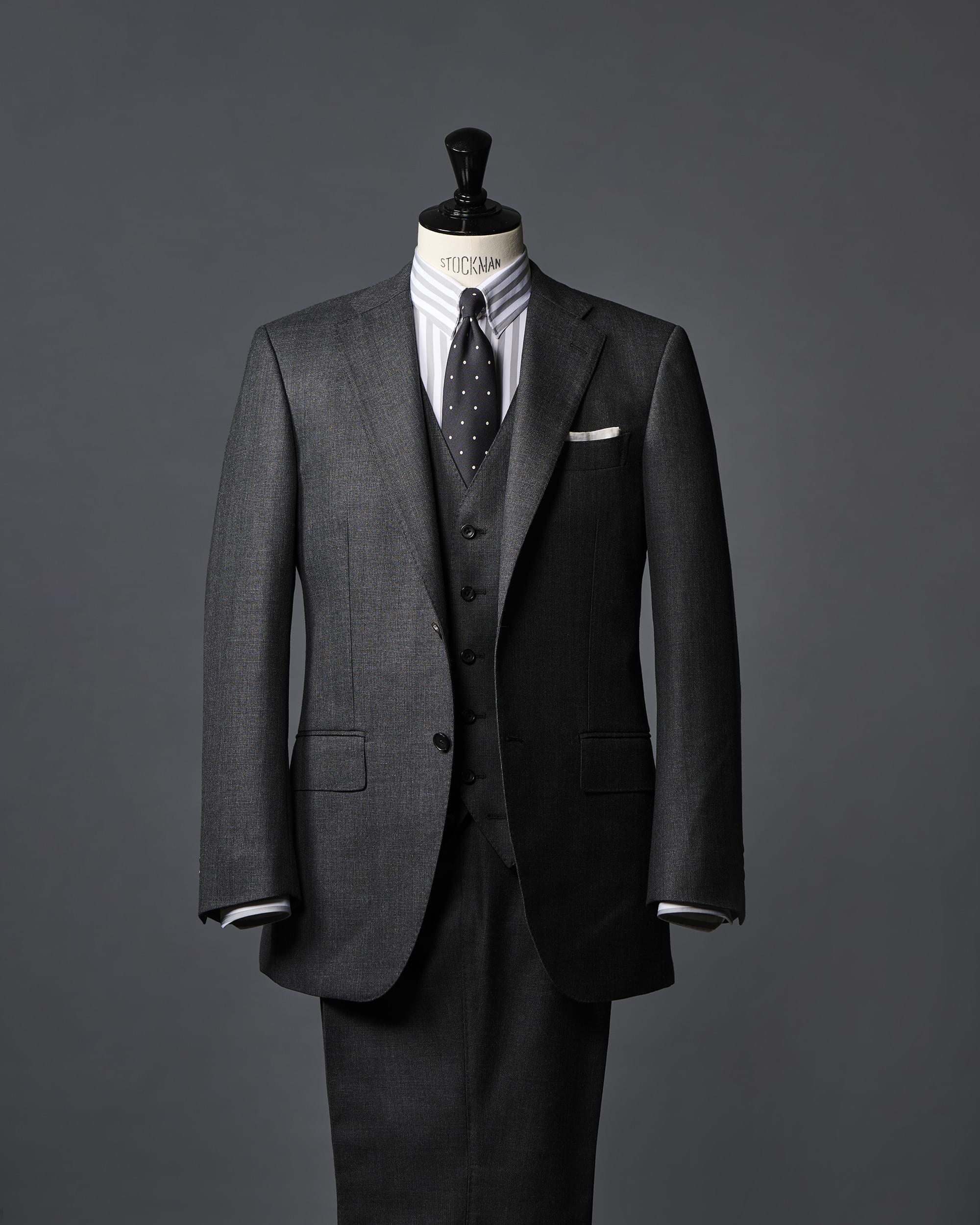 HOLLAND & SHERRY CLASSIC WORSTEDの仕立て例、グレースーツ