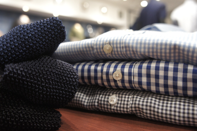 【GINGHAM CHECK SHIRT×KNIT TIE】