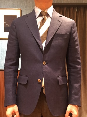 アザブテーラー azabu tailor JET CRUISE ヘリンボーンウール 2つボタンスーツ【サイズ44/76】【メンズ】