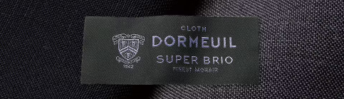 ドーメル　スーパーブリオの生地の織りネームと生地のイメージ
