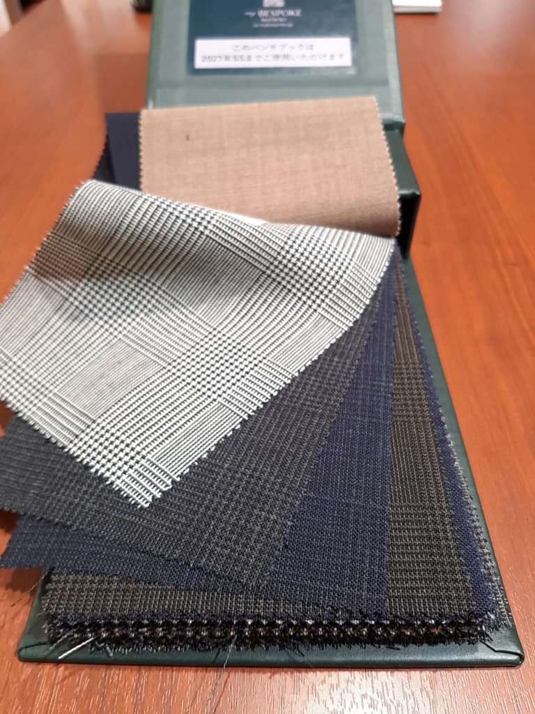 麻布テーラーの英国製フレスコ生地チェック柄のバリエーション