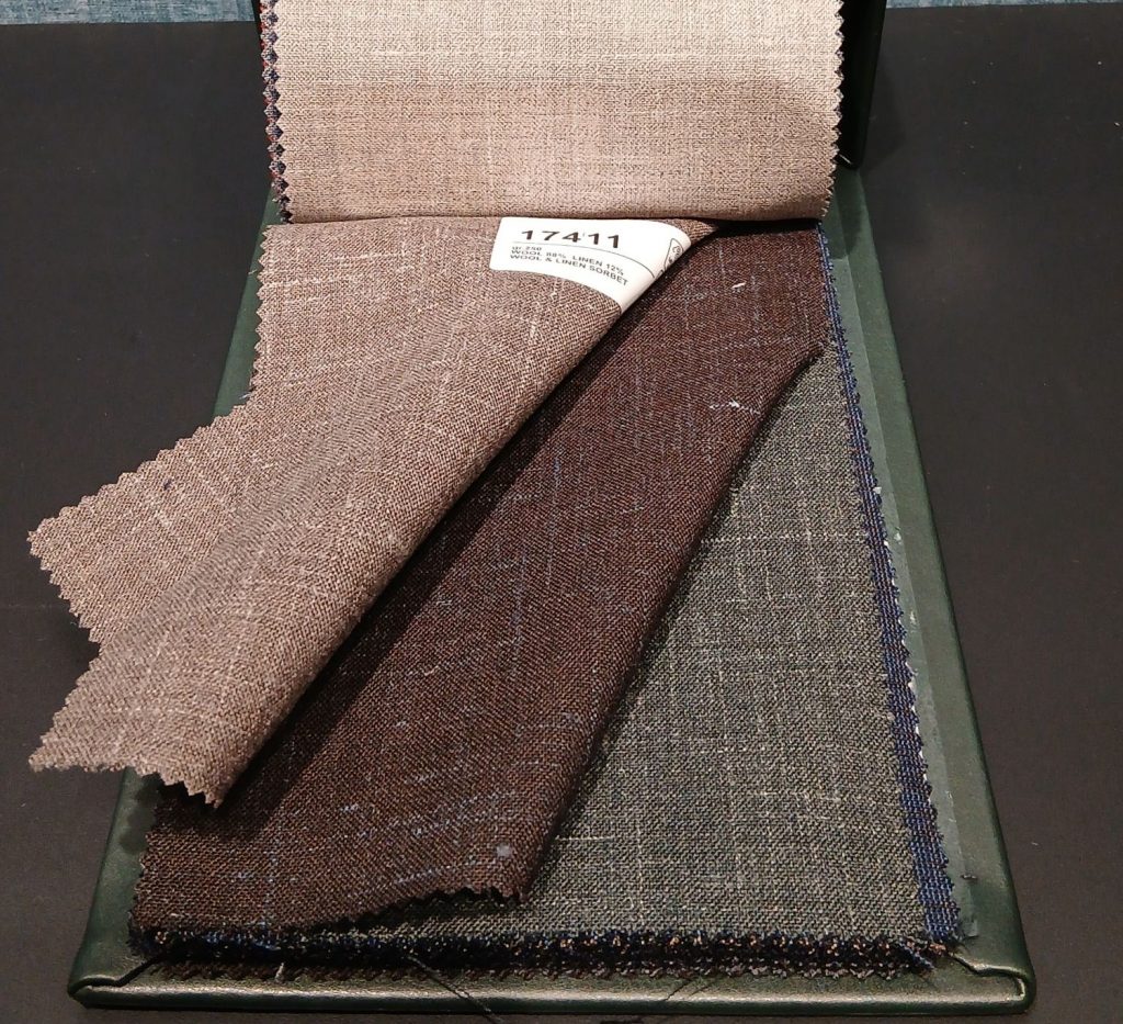 ビジネスカジュアル向き、セットアップ向きの生地の実例の紹介
