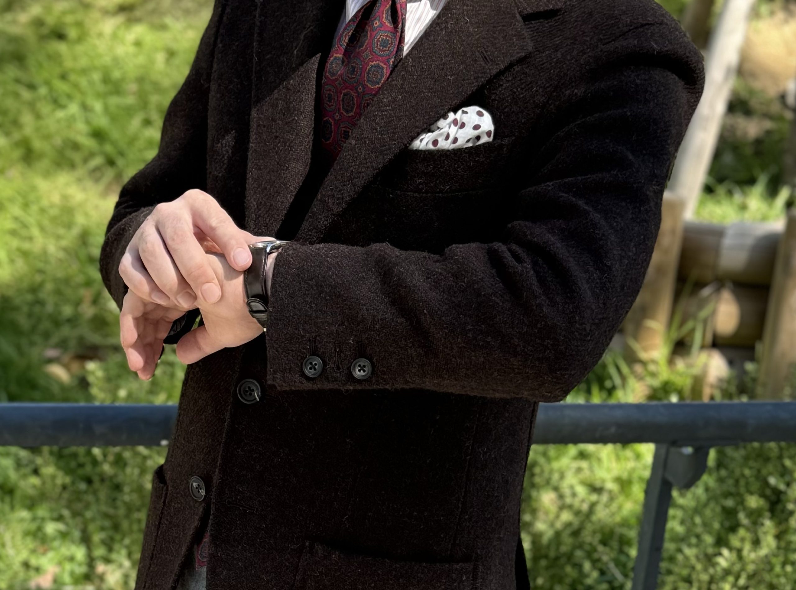 Harris Tweedテーラードジャケット ツイード DOLMAN 胡桃ボタン Harris Tweed - 90s 古着 ハリスツイード テーラードジャケット