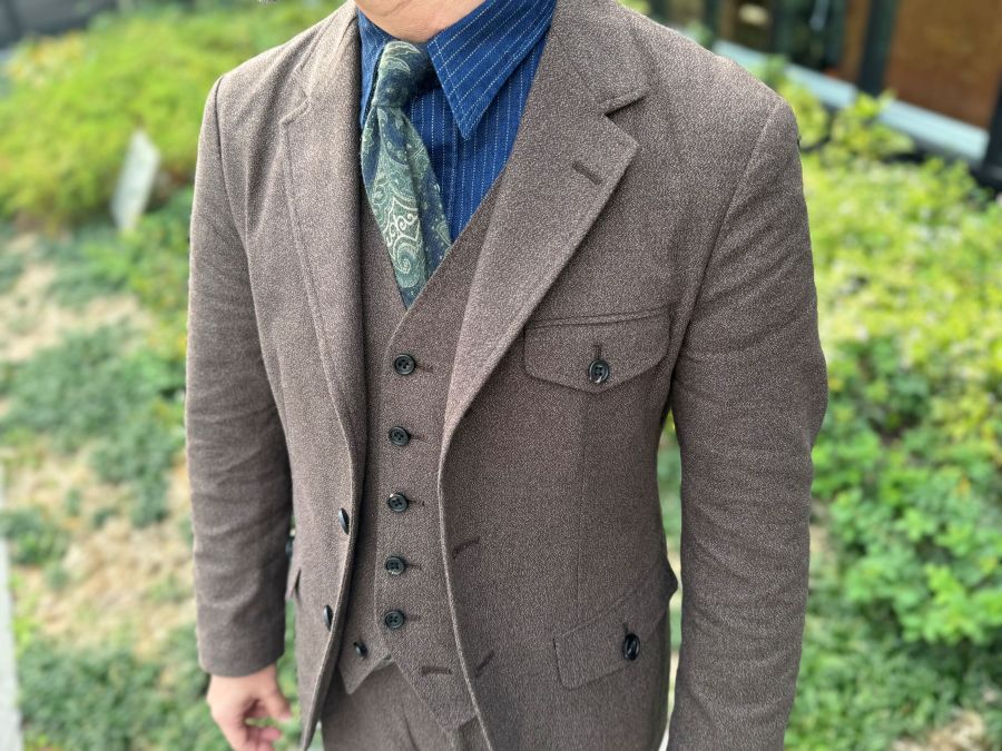 ツイーディーなコットンスーツ　神戸スタッフスナップVol.55