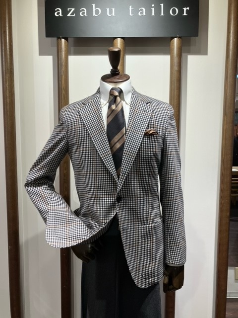 ウールカシミアチェックジャケット