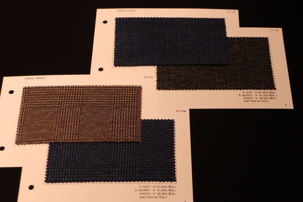 麻布テーラー　ジャージー生地　DONDI PLATT　DONDI WOOLISSIMO チェック柄　ストライプ柄