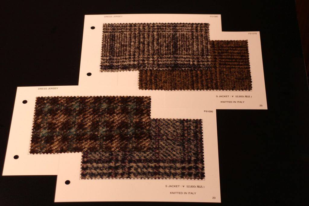 麻布テーラー　ジャージー生地　Knitted in Italy　チェック柄
