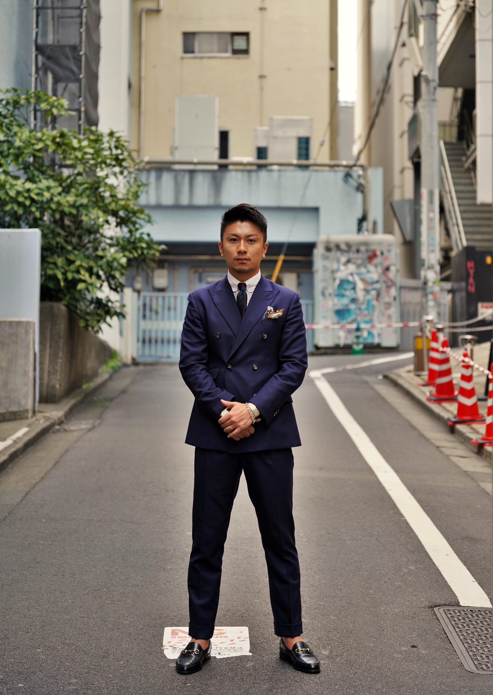 azabu tailor スーツセットアップ ネイビー ウール R37