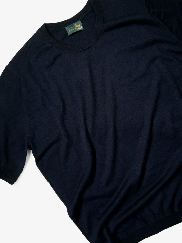 麻布テーラーウールカシミアTシャツ（ネイビー）