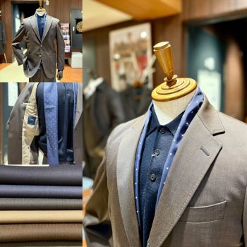 秋の訪れにふさわしい、ストレッチ性抜群の“ラウンジセットアップ“