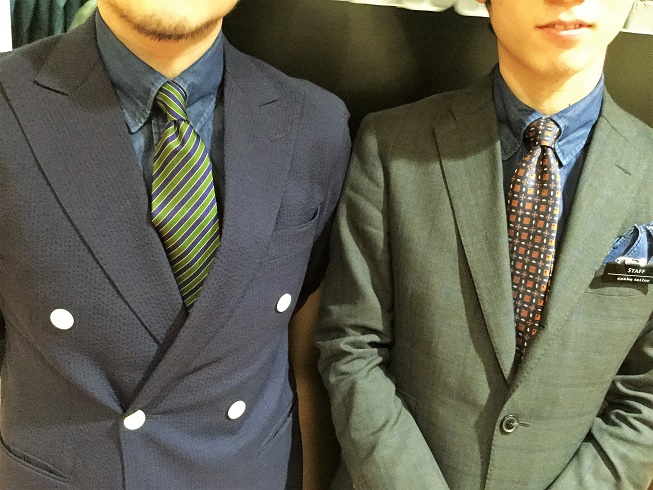 STAFF×SNAP デニムシャツ×タブカラー