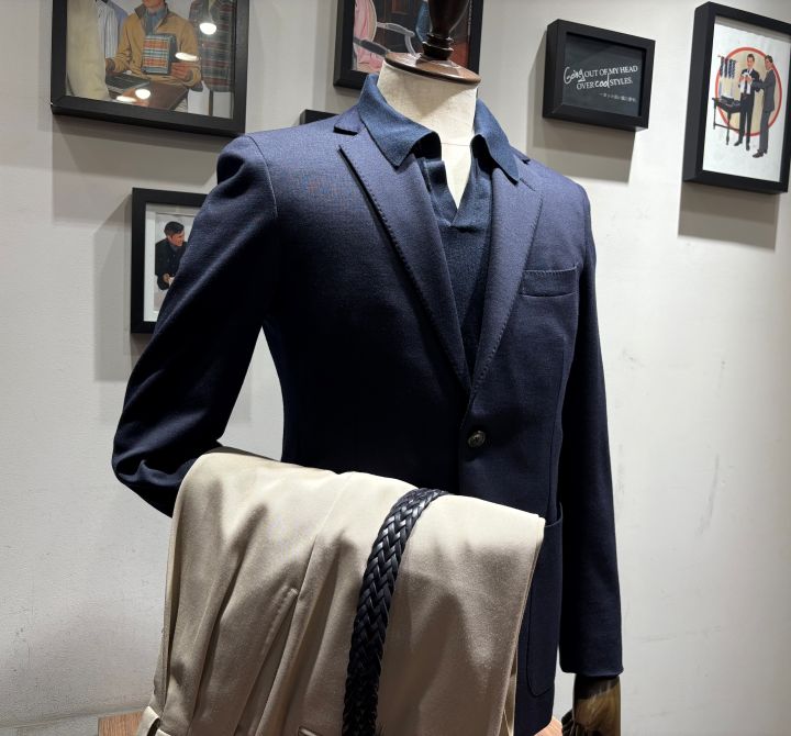 麻布テーラーのドレスジャージージャケット