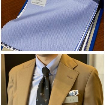 春先から着たいベージュカラーと新定番ヘアラインストライプ。