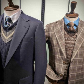 ㉞伝統柄と上質ウールで楽しむフェアアイルニットベスト｜虎ノ門店の