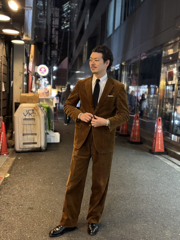 オーダーコーデュロイの渋セットアップ