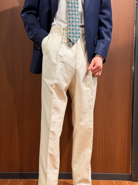 大人の為のリネン混チノパン