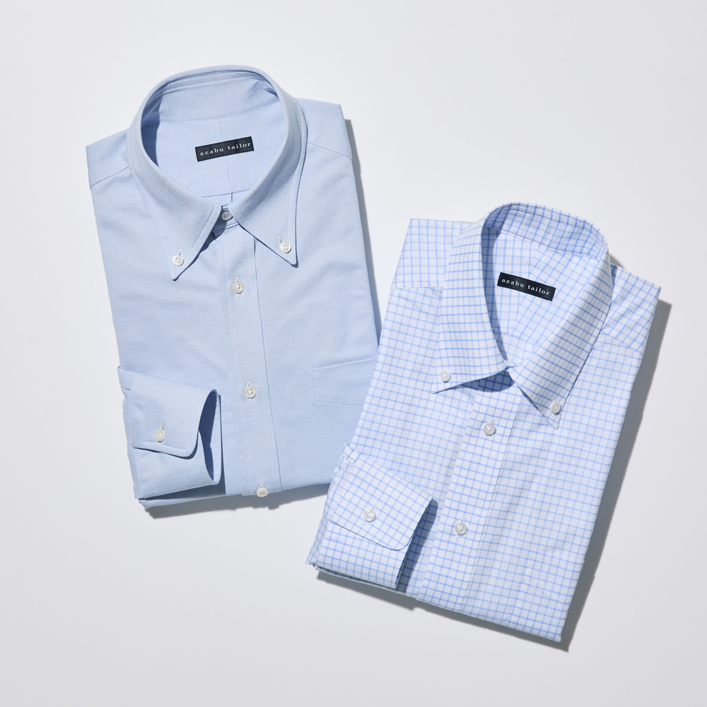 キュプラコットンのシャツ生地 左STD23036-10 右STD23032-30